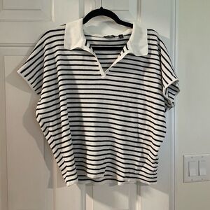 Striped Black and White Knit Top